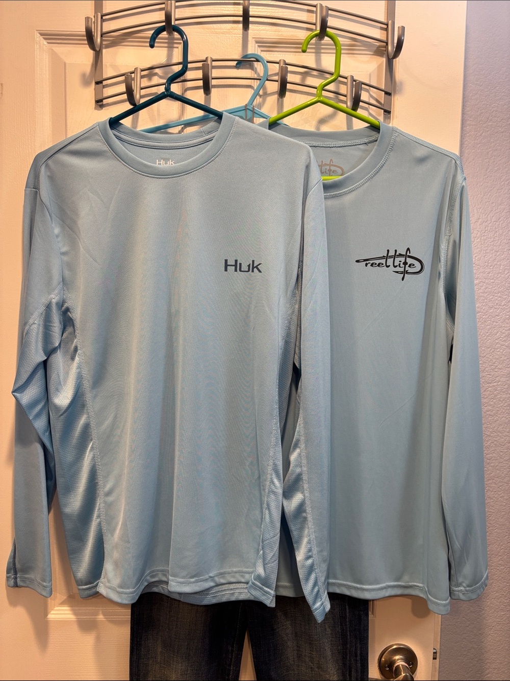 Huk and Reel Life Blue Long-Sleeve Performance Fishing Tees (Pair)